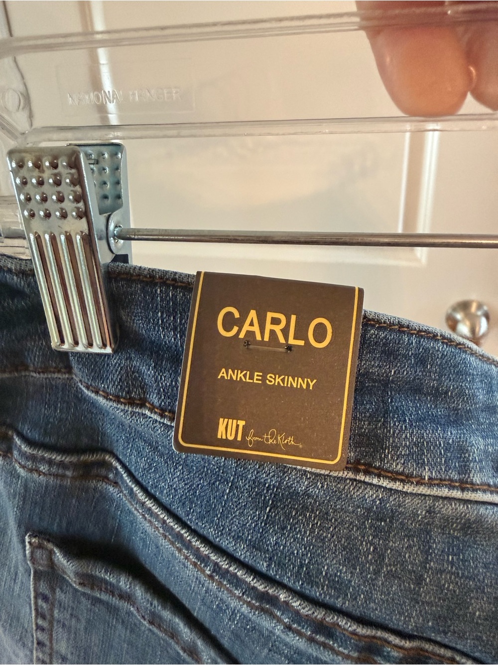 Kut from the Kloth Mid-Rise Ankle Skinny Jeans in Dark Blue - Picture 3 of 5